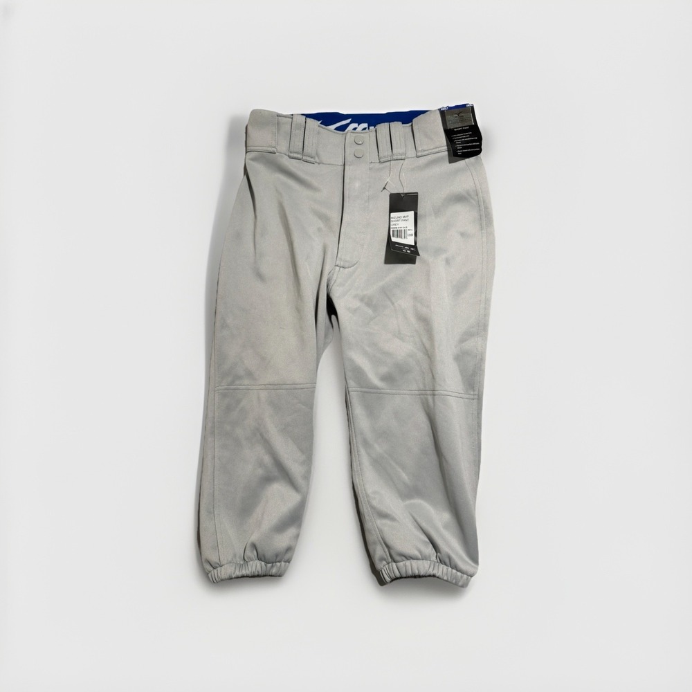 NWT Mizuno mvp short baseball‎ pants grey, adult small, unisex